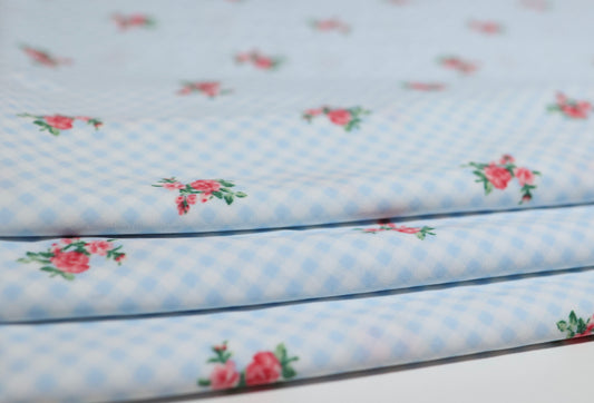 (Swim) Gingham Floral Blue