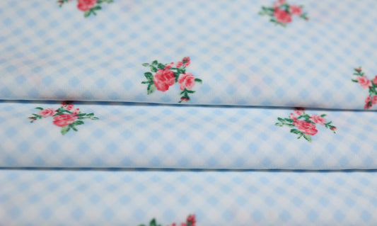 (Swim) Gingham Floral Blue