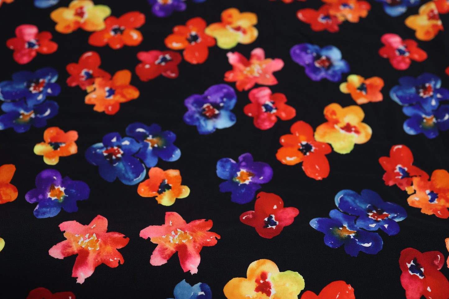 (Swim) Multi Floral Black