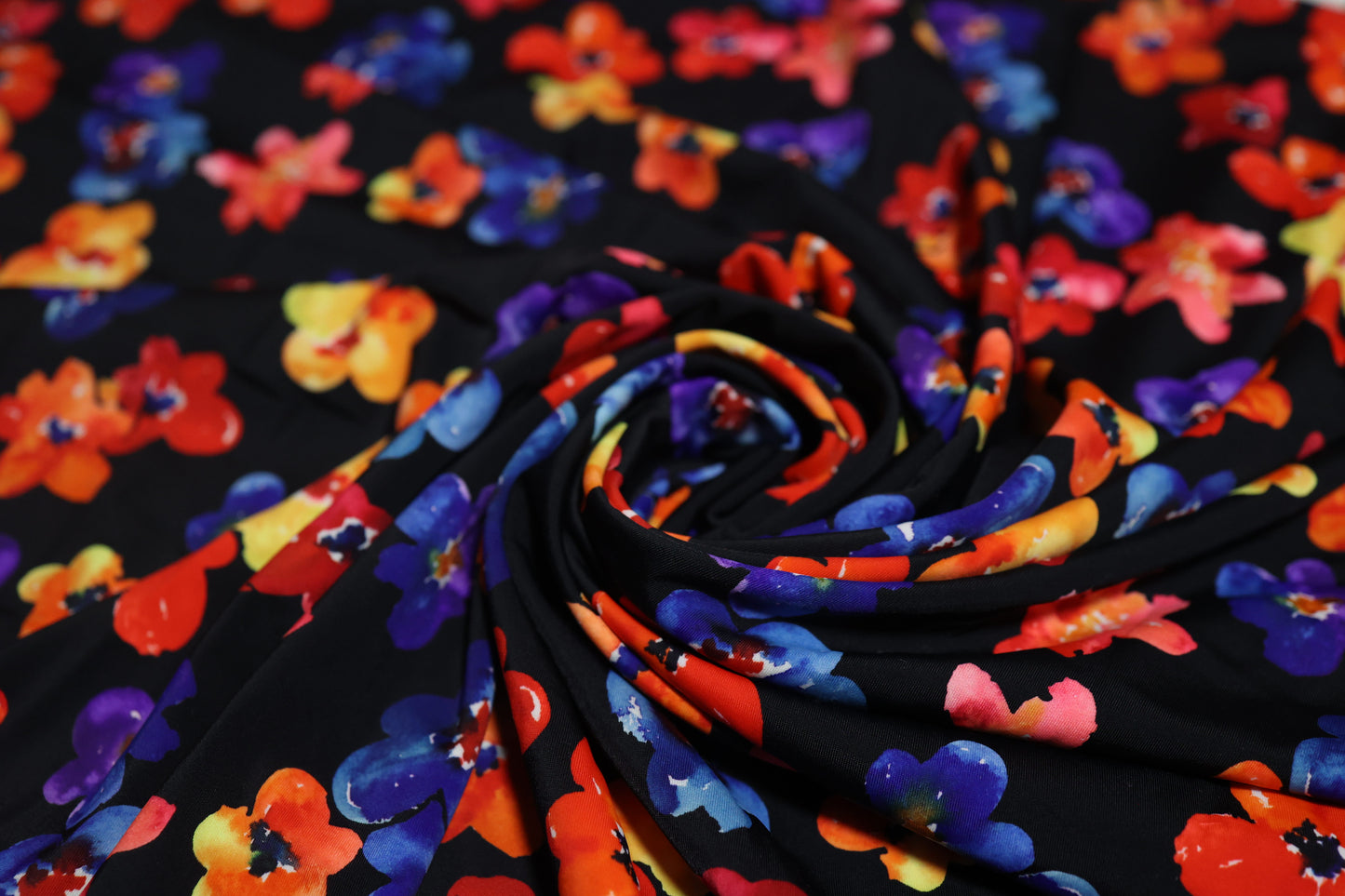 (Swim) Multi Floral Black