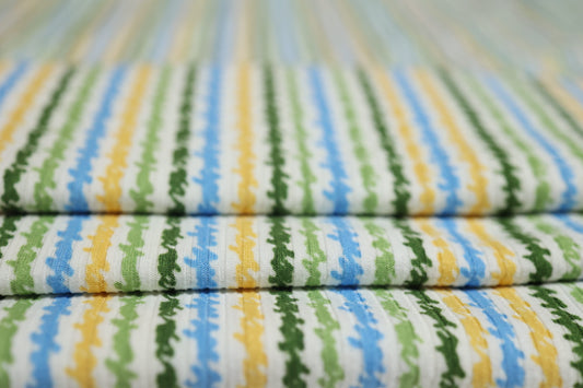 (Rib) Wiggly Stripe Blue/Gold