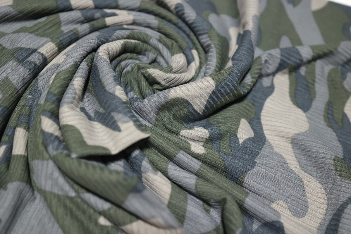 (Rib) Camo Gray/Olive/Taupe