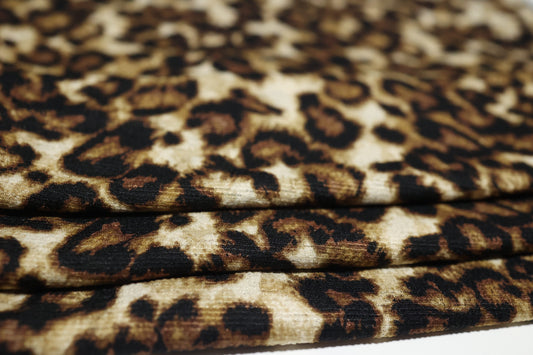 Leopard Crinkled Knit Gauze Brown