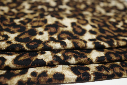 Leopard Crinkled Knit Gauze Brown
