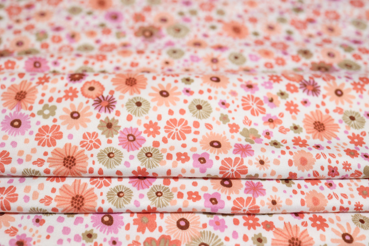 (DBP) Retro Ditsy Floral Coral