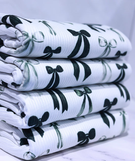 (Rib) Black Bows On Ivory
