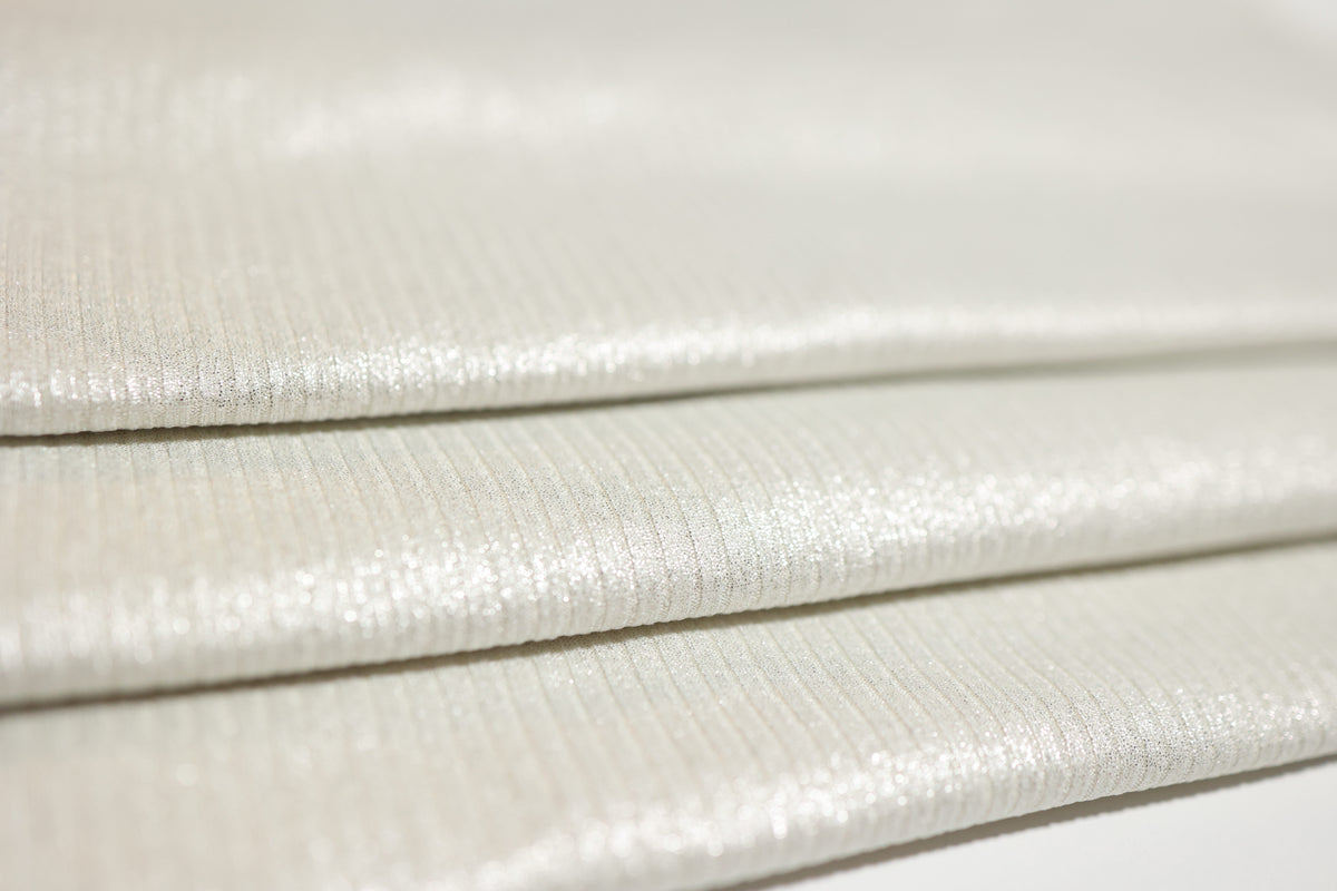 (Rib) Silver Foil On Ivory
