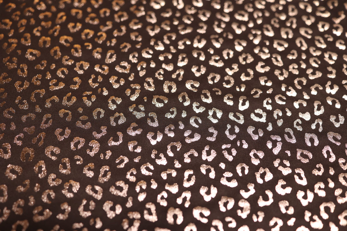(DBP) Gold Foil Leopard On Brown