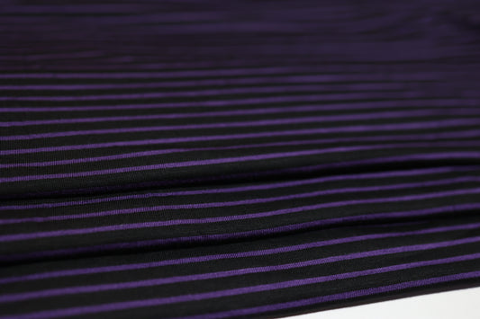 (Rayon) Purple Stripes on Black