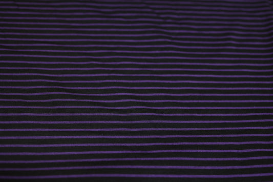 (Rayon) Purple Stripes on Black