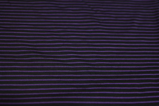 (Rayon) Purple Stripes on Black