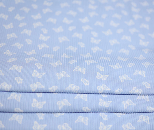 (Rib) Small Butterfly on Blue