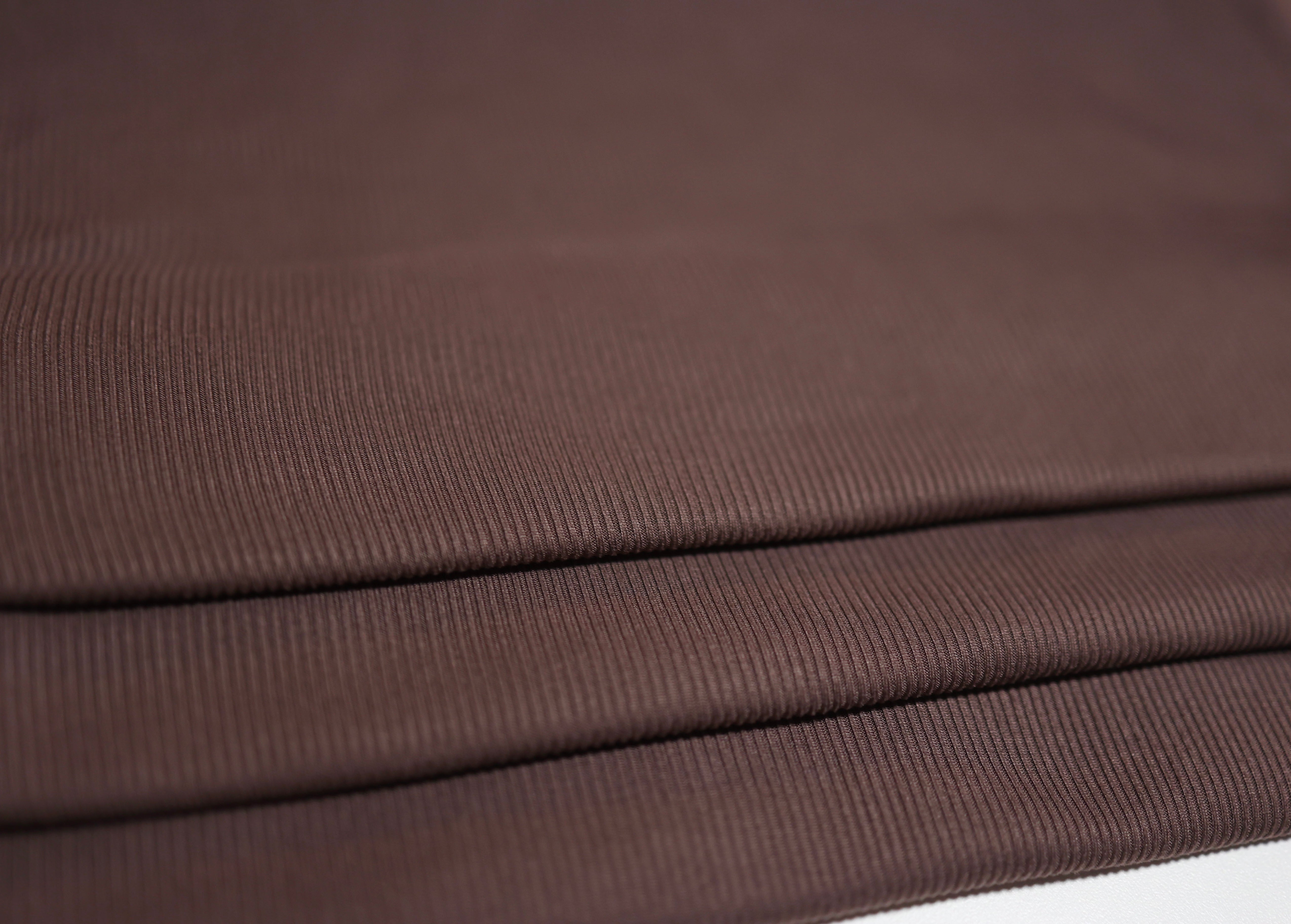 2x2 Rib Solid Chocolate – Graceful Fabrics