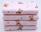 (DBP) Brown Bears With Bows On Pink Stripes