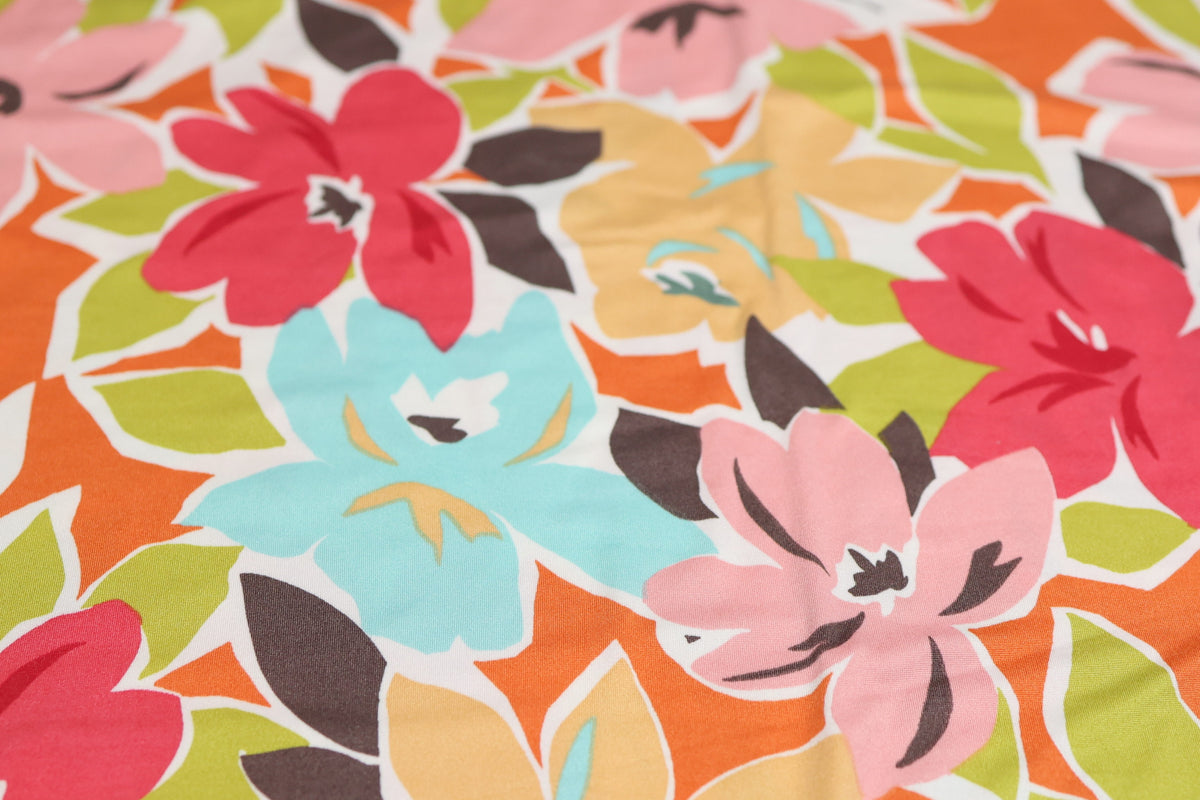 (DBP) Abstract Florals Orange & Tan