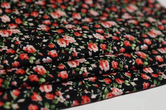 (DBP) Coral Roses On Black