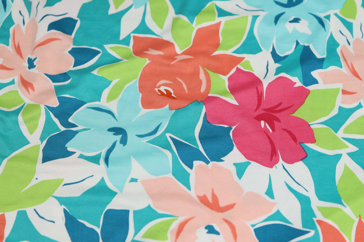 (DBP) Abstract Florals Teal & Deep Blue