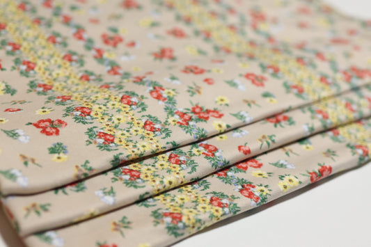(DBP) Vintage Floral Stripes On Taupe