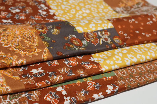 (DBP) Floral Paisley Patch Olive & Rust