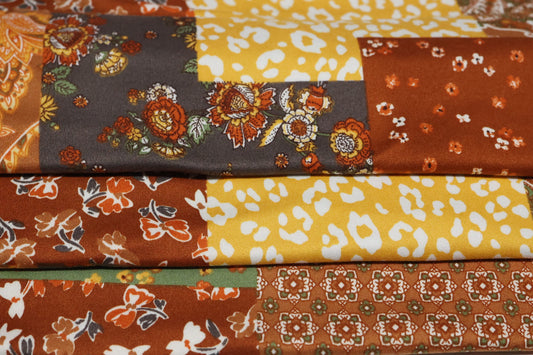 (DBP) Floral Paisley Patch Olive & Rust