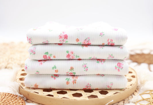 (Rib) Ditsy Coral Floral