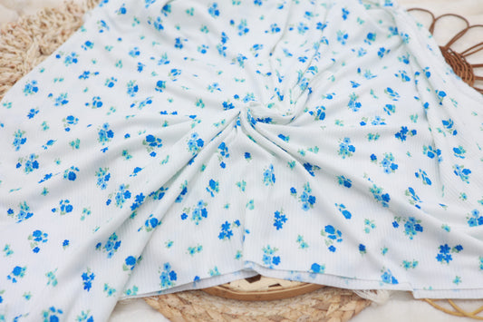 (Rib) Ditsy Blue Floral