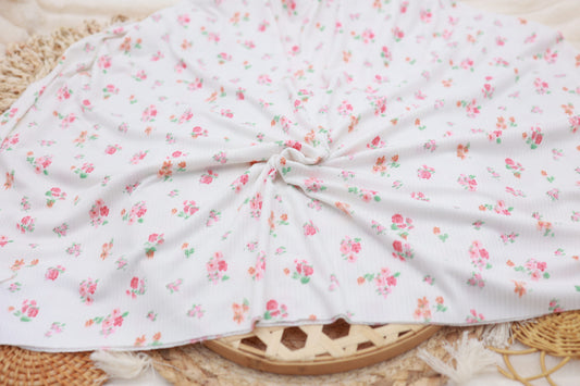 (Rib) Ditsy Coral Floral