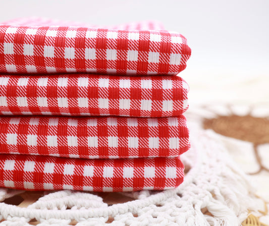 (Rib)Gingham Plaid Red