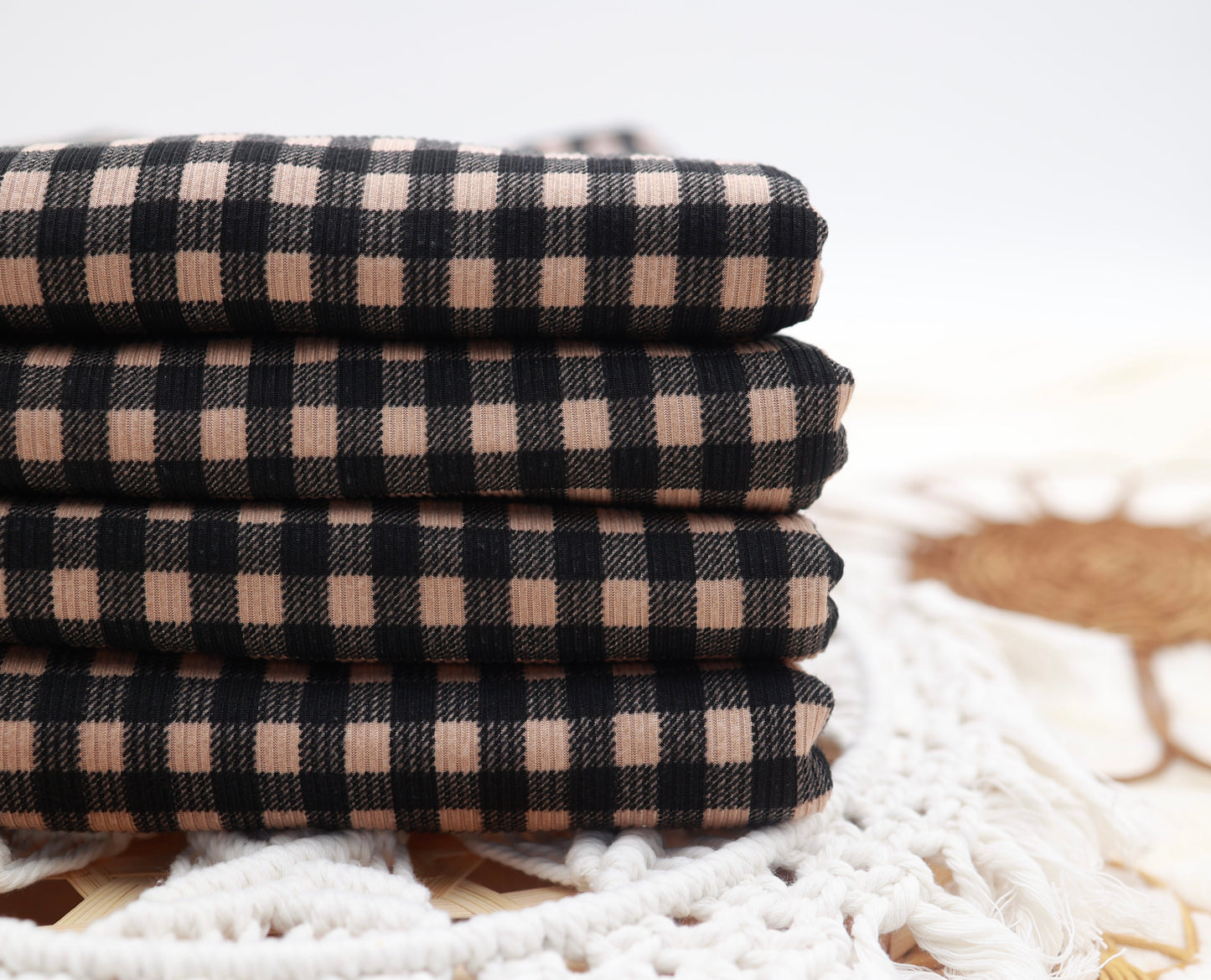 (Rib) Gingham Plaid Brown/Black