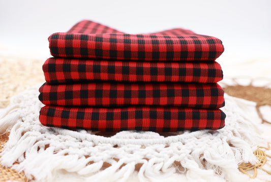 (Rib) Gingham Plaid Red/Black