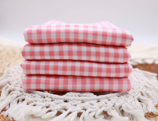 (Rib)Gingham Plaid Coral