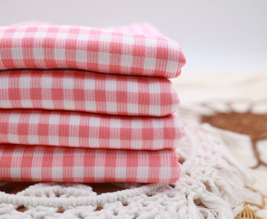 (Rib)Gingham Plaid Coral