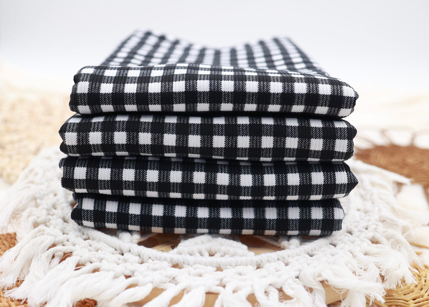 (Rib) Gingham Plaid Black/White