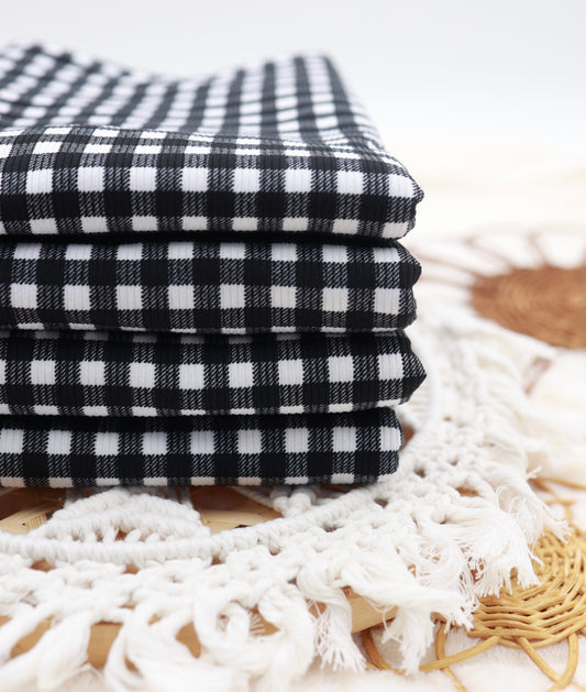 (Rib) Gingham Plaid Black/White