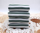 (Rib Fleece) Stripes Green & White