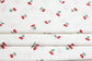 (Cotton Span) Red Cherries On White