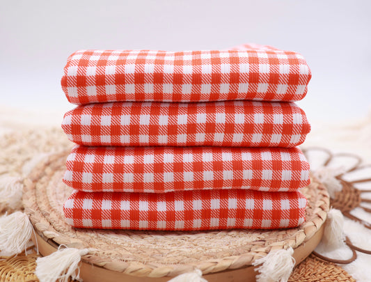 (Rib) Gingham Plaid Orange