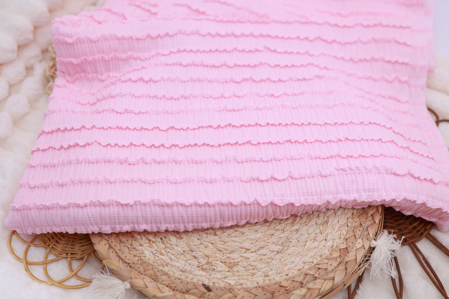 Knit Ruffle Lace (Pink)