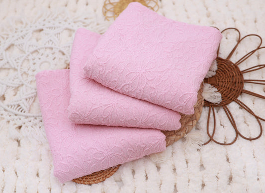 Pink Textured Flowers On Knit