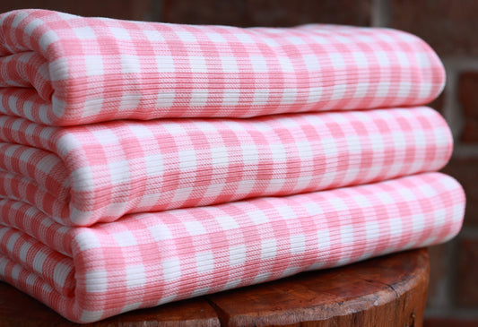 (Rib)Gingham Plaid Coral