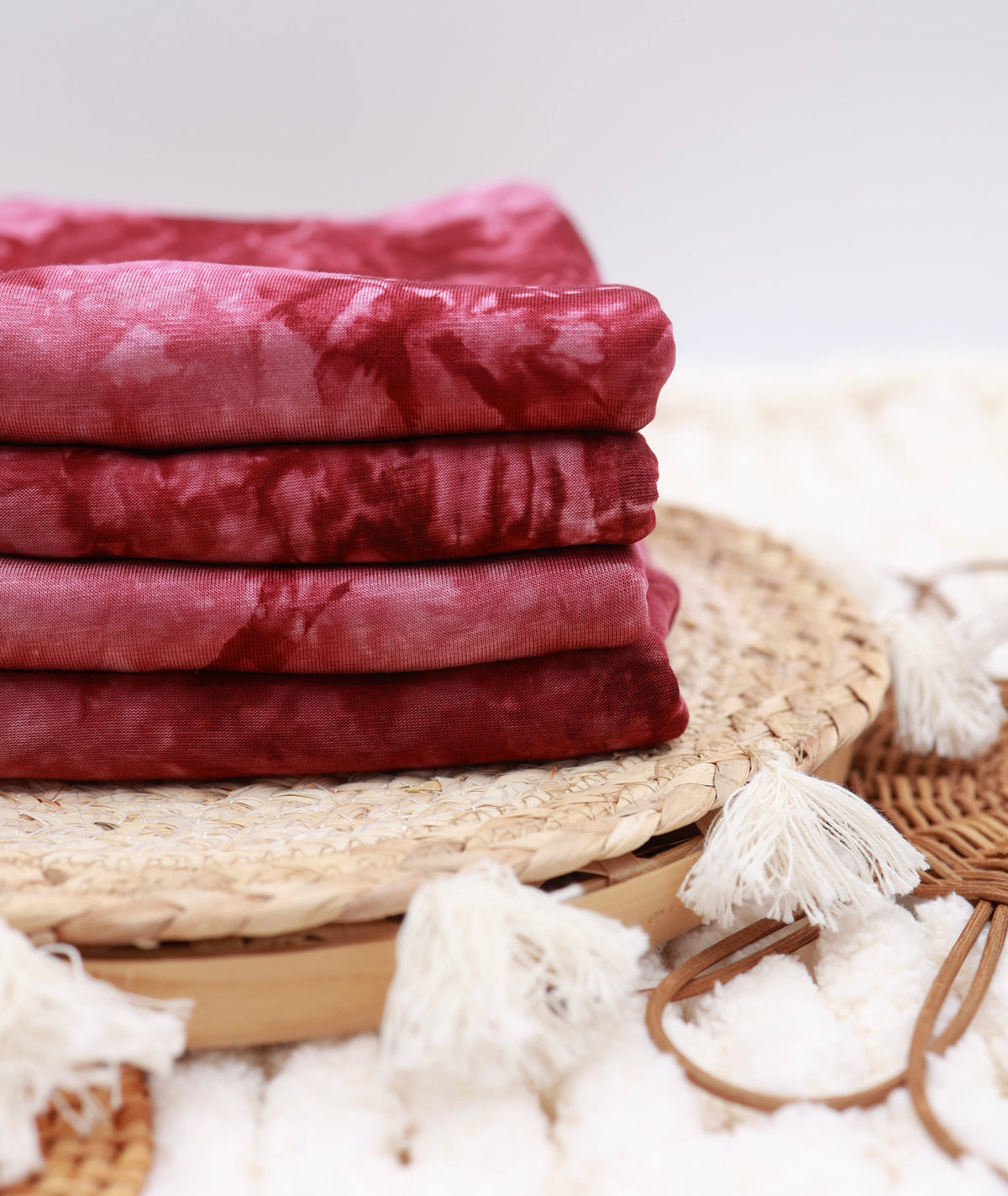 Red Real Tie Dye On Lightweight Knit