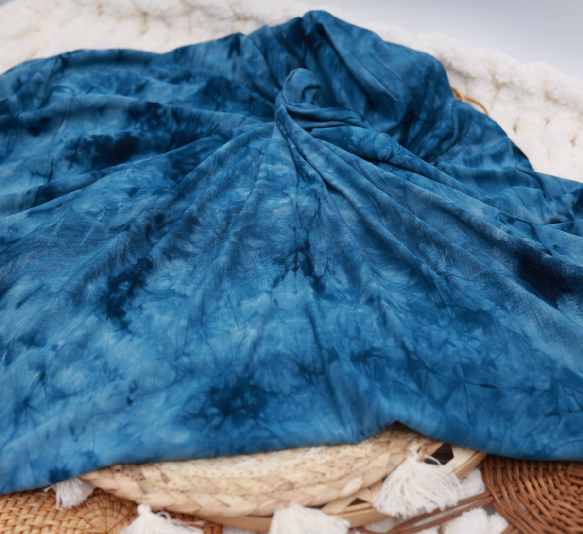 Navy Tie Dye On Lightweight Knit