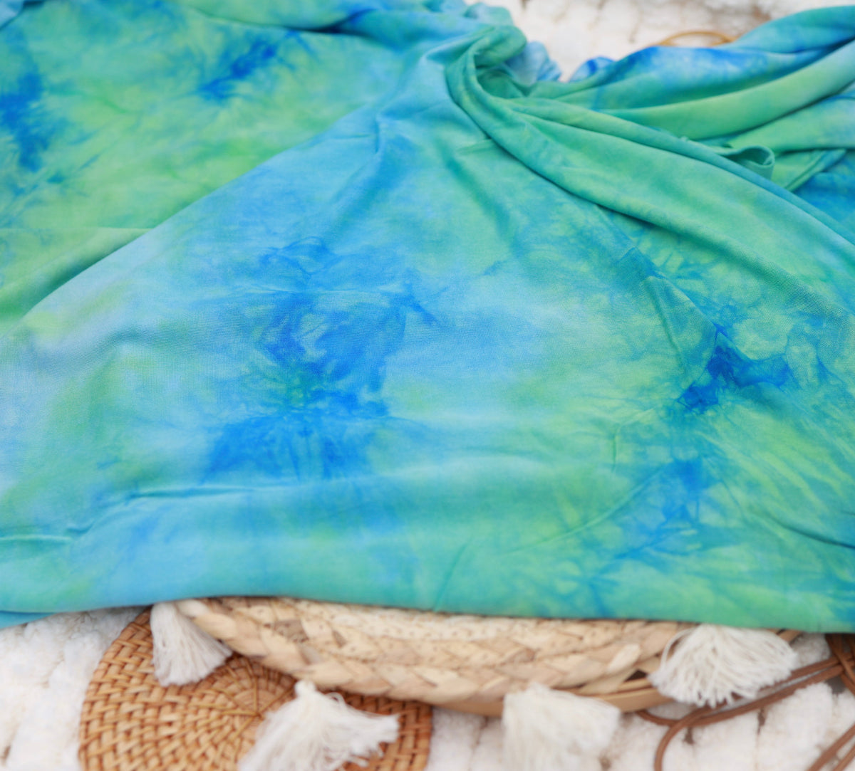 Turquoise Real Tie Dye On Lightweight Knit