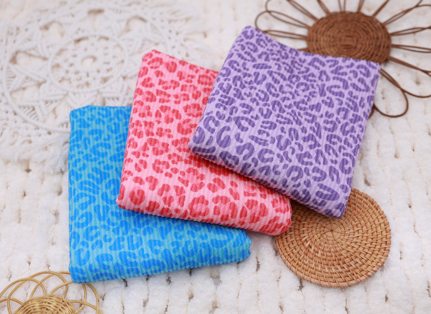 (Urban Rib) Bright Blue Leopard