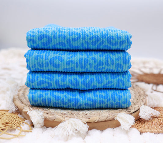 (Urban Rib) Bright Blue Leopard