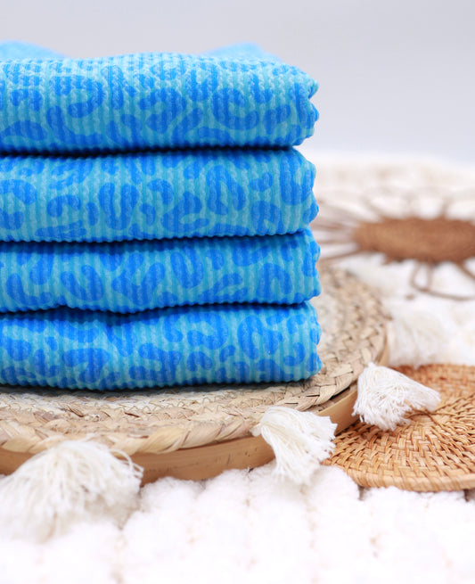 (Urban Rib) Bright Blue Leopard