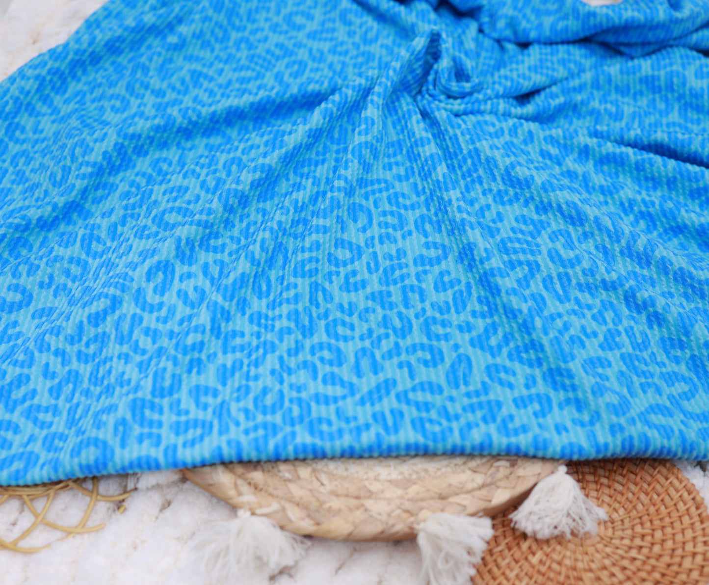 (Urban Rib) Bright Blue Leopard