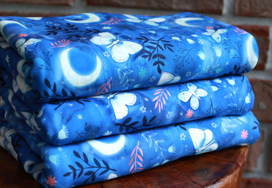 (DBP) Glowing Butterflies & Moons On Blue