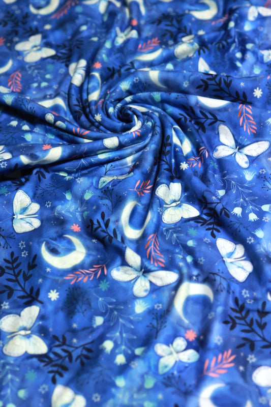(DBP) Glowing Butterflies & Moons On Blue