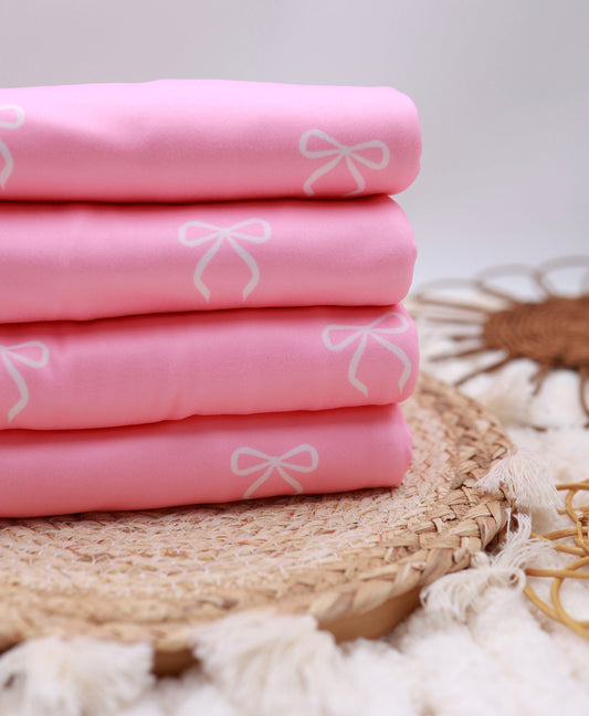 (DBP) White Bows On Pink